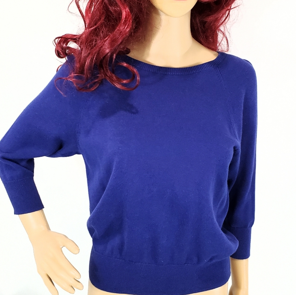 Talbots 3\4 Sleeve Royal Blue Knit Top Size S